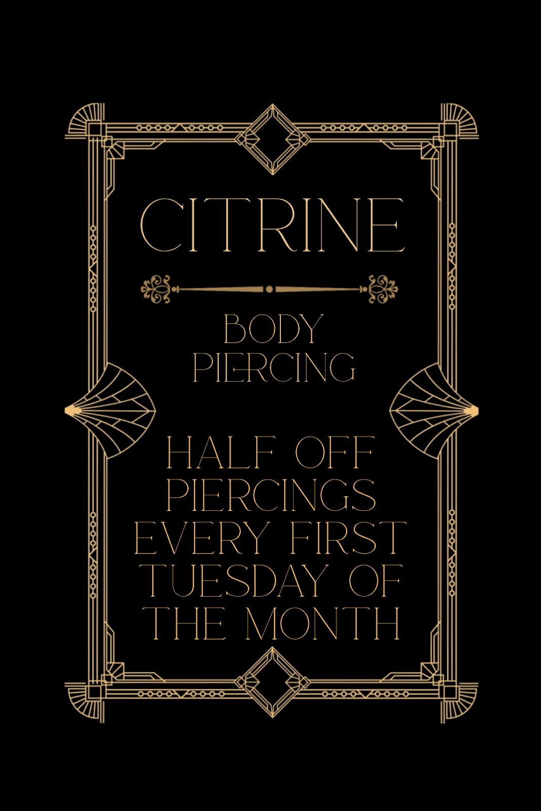 Citrine body piercing, piercing studio in Chicago, IL