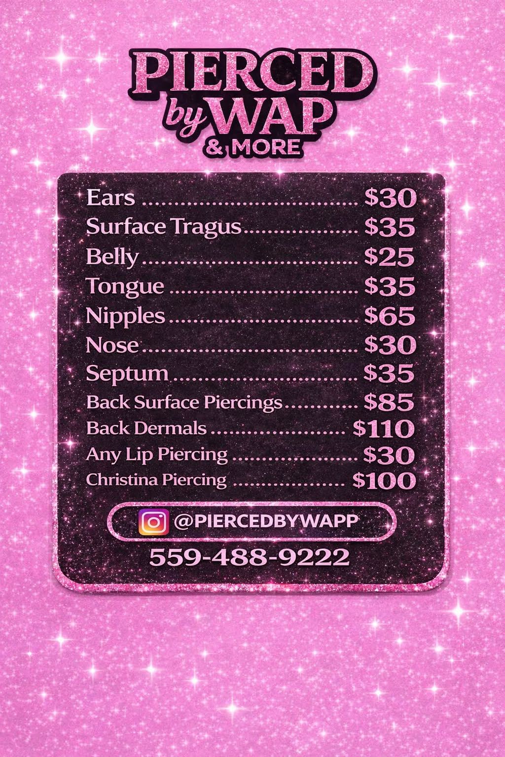 Pierced by Wap & More, piercing studio in Fresno, CA