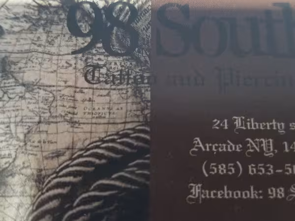 98 South Tattoo and Piercing, tattoo shop in Arcade, NY