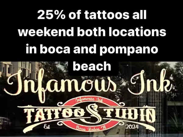 Infamous Ink Tattoo Studio, tattoo shop in Pompano Beach, FL