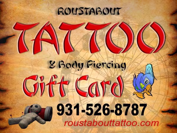 Roustabout Tattoo And Body Piercing, tattoo shop in Cookeville, TN